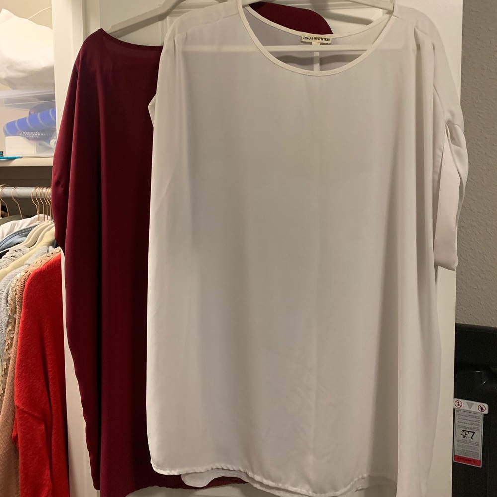 SOLD- Patriotic special! Red, white and navy blue blouses 3 for $15